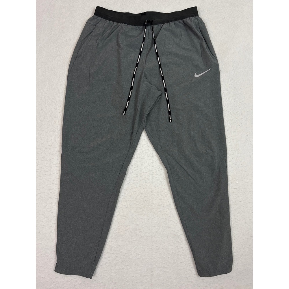 Nike Phenom Elite Dri-FIT Running Pants Mens XL Gray Reflective Zip Hem CU5404
